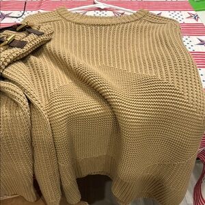 MICHAEL Michael Kors Tan Ribbed Crew Neck Sweater